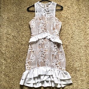 Cooper Street white ruffle lace dress